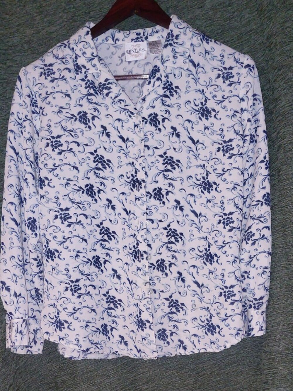 Bentley Blue Floral Print Soft Shirt